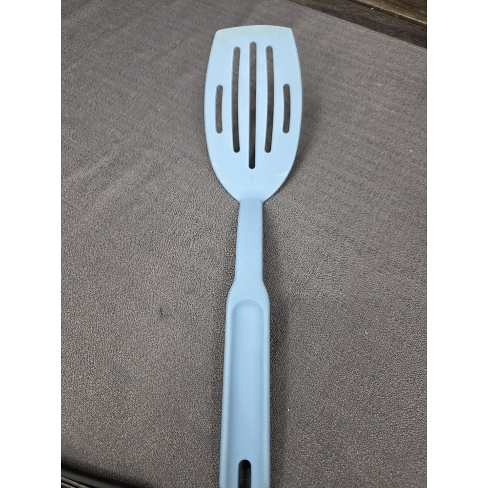 Pampered Chef Blue Nylon Slotted Spatula Turner  Heat Resistant 13" Retro Kitch